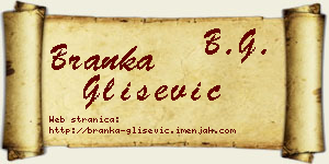 Branka Glišević vizit kartica